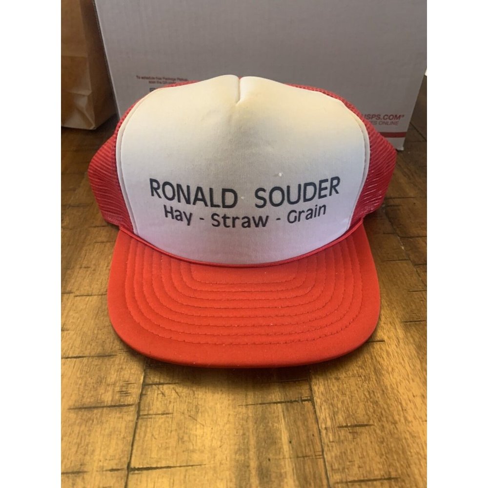 Ronald Souder Hay Grain Straw Mesh Trucker Vintage SnapBack Ball Cap Hat Mohrs